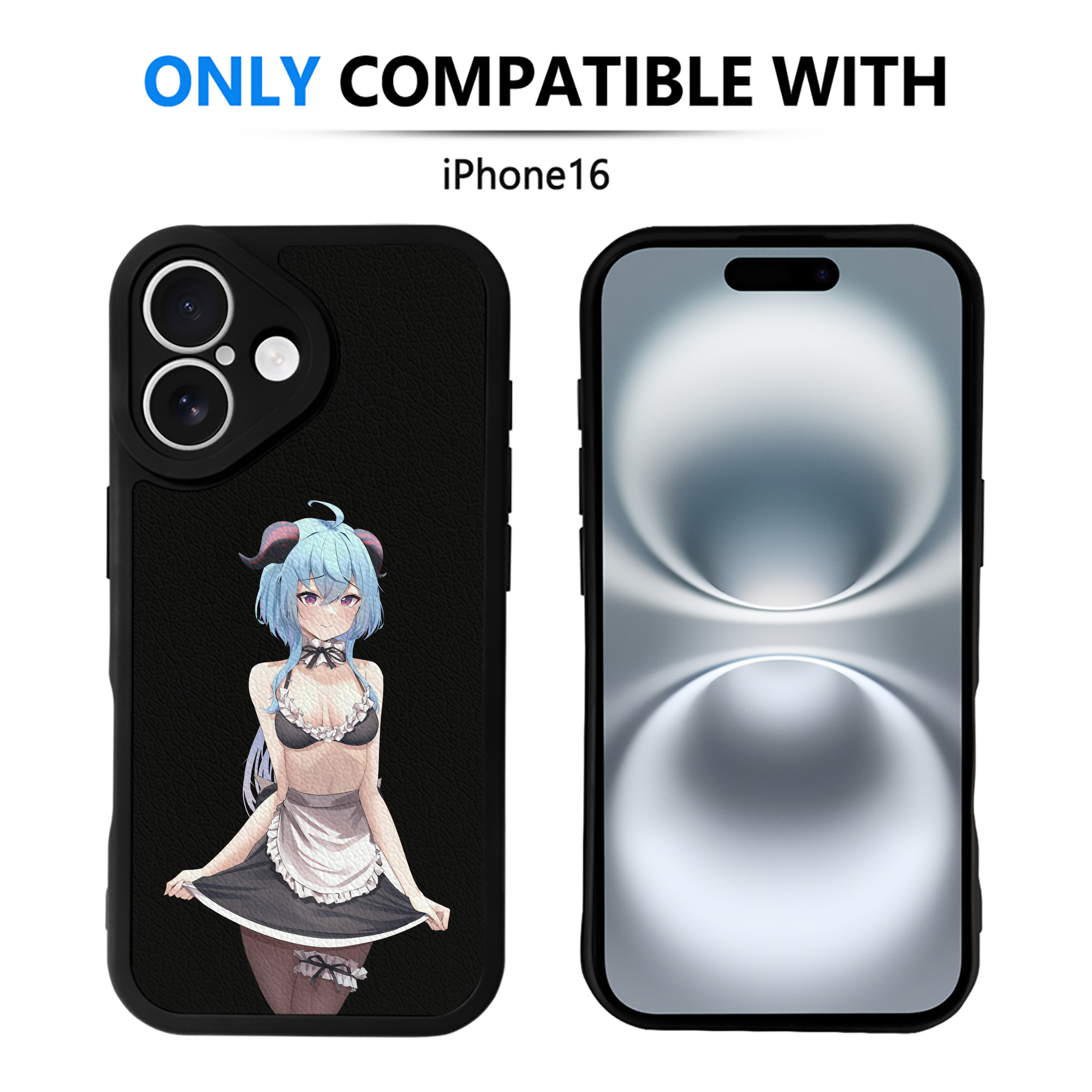 げんし神 甘雨 かんう genshin Ganyu 【iPhone 16シリーズ対応】シリコンスマホケース（レザー調） 材質：シリコン